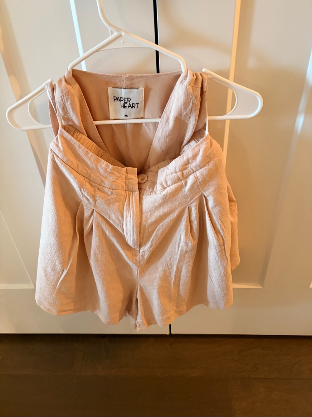 Paper Heart Blush Pink High-Waist Pleated Shorts and Vest Set